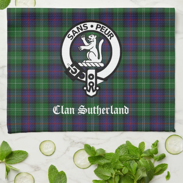Linge De Cuisine Clan Sutherland Crest & Tartan (Plié)