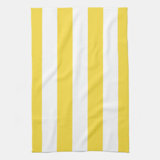 Linge De Cuisine Classic Wide Stripes, citron jaune et blanc