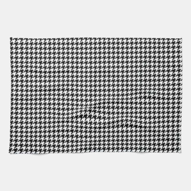 Linge De Cuisine Classique Houndstooth Noir Blanc (Horizontal)