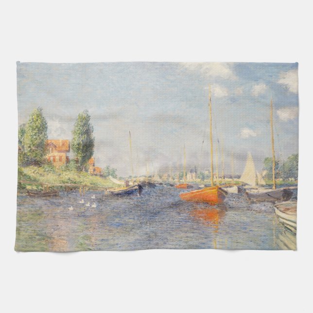 Linge De Cuisine Claude Monet. Bateaux rouges, Argenteuil (Horizontal)