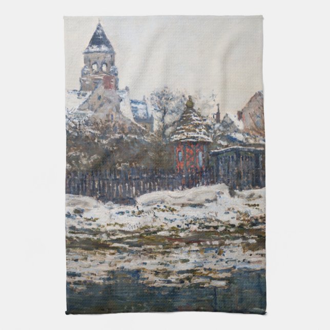 Linge De Cuisine Claude Monet - L'église de Vetheuil (Vertical)