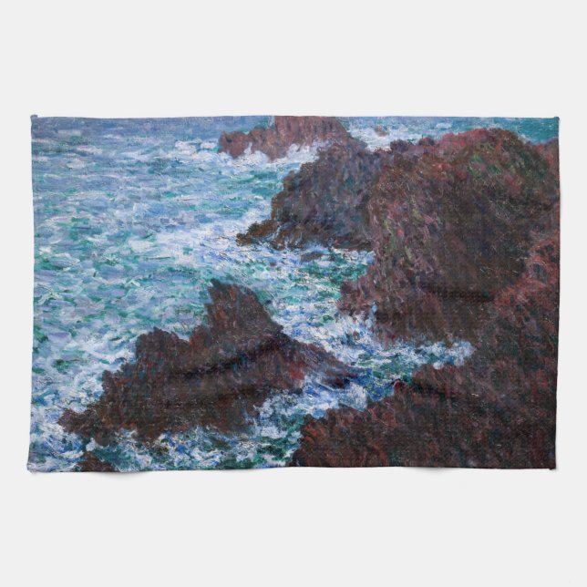 Linge De Cuisine Claude Monet - Les Rochers à Belle-Ile, Côte sauva (Horizontal)