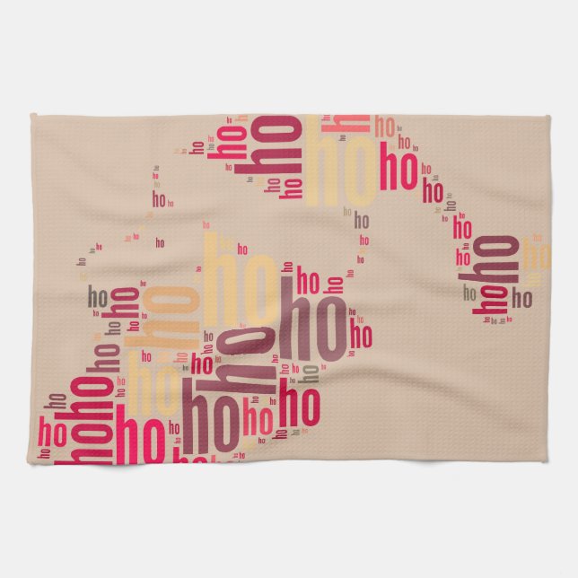 Linge De Cuisine Claus mot du Père Noël Ho Ho Ho (Horizontal)