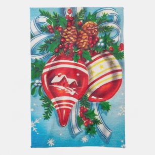 Linge De Cuisine cloches de Noël rétro vintage