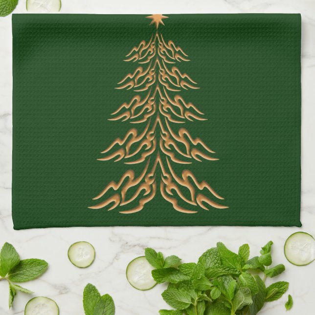 Linge De Cuisine Clochette de cuisine en Arbre de Noël (Plié)