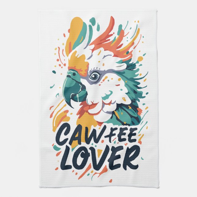 Linge De Cuisine Cockatoo Amoureux de Café (Vertical)