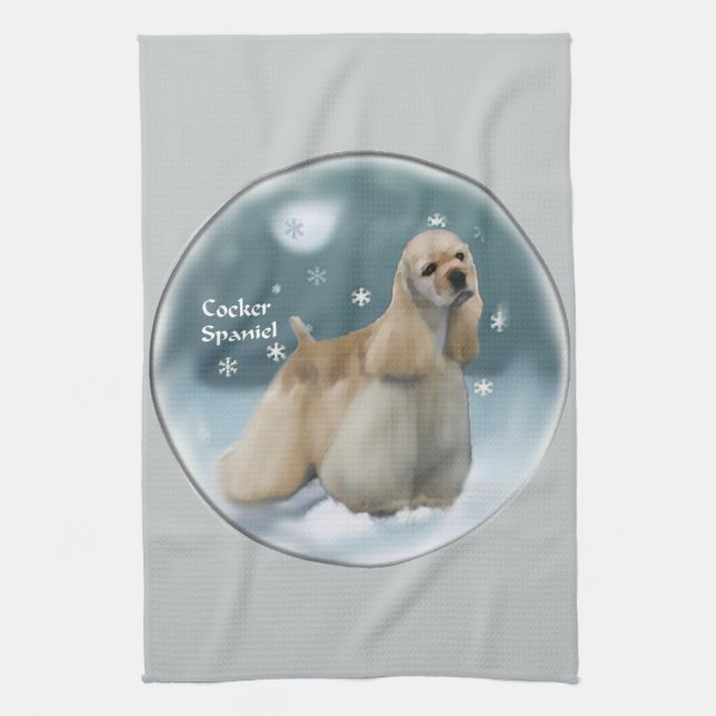 Linge De Cuisine Cocker Spaniel Cadeaux de Noël (Vertical)