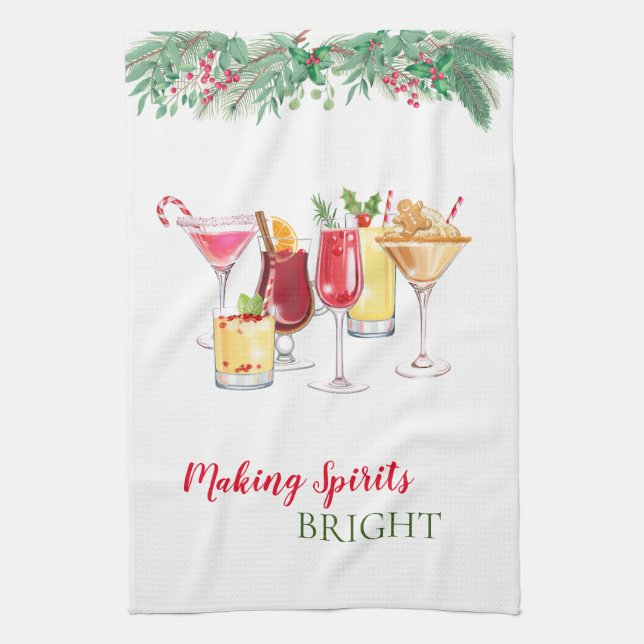 Linge De Cuisine Cocktails de Noël (Vertical)