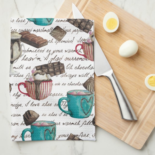 Linge De Cuisine Cocoa marshmallows chocolat chaud bonbons hiver (Quart Plié)