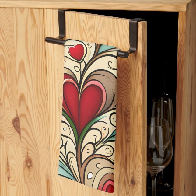 Linge De Cuisine Coeur (Pliage en tiers)