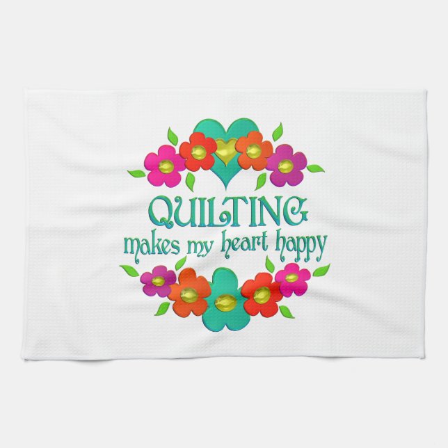 Linge De Cuisine Coeur de repos heureux (Horizontal)