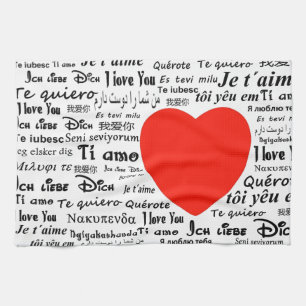 Linge De Cuisine coeur je t'aime