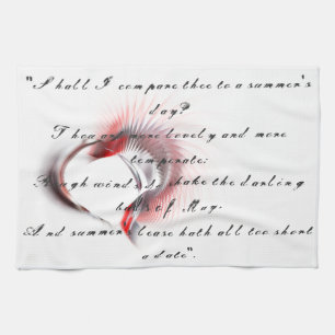 Linge De Cuisine Coeur métallique avec sonnet de Shakespeare 18