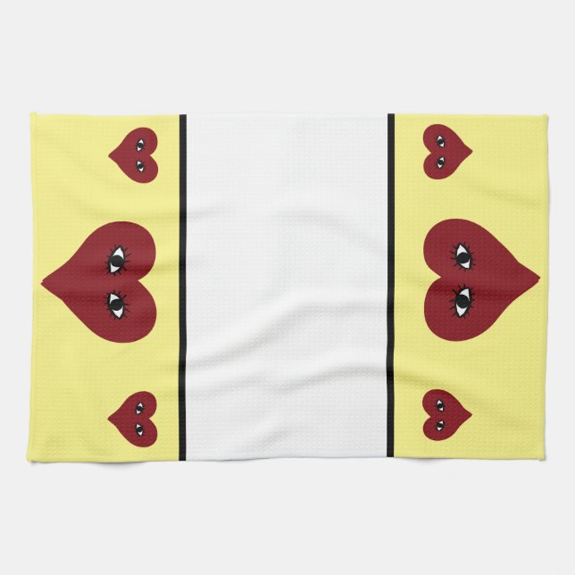 Linge De Cuisine Coeur rouge (Horizontal)