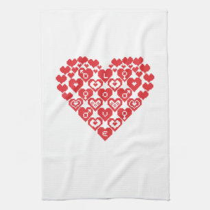 Linge De Cuisine COEUR rouge des coeurs