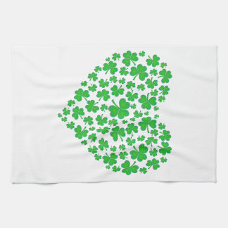 Linge De Cuisine Coeur vert irlandais de shamrock