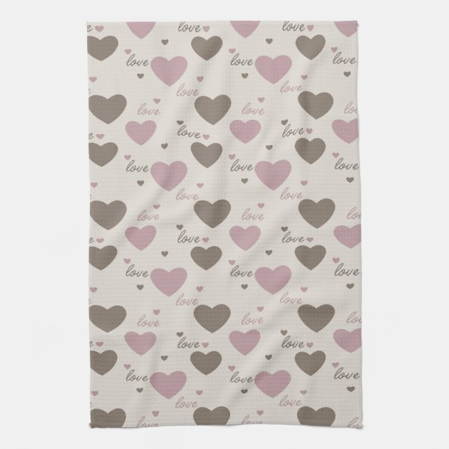 Linge De Cuisine Coeurs d'amour (Vertical)