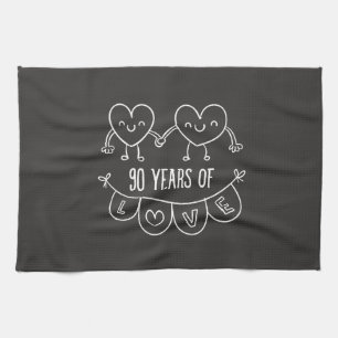 Linge De Cuisine Coeurs de calèche-cadeaux du 90e anniversaire