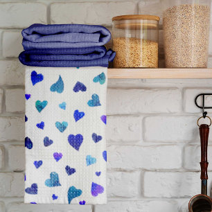Linge De Cuisine Coeurs de la Saint Valentin - bleu