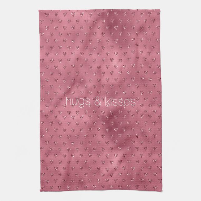 Linge De Cuisine Coeurs de Parties scintillant rouge brillant (Vertical)