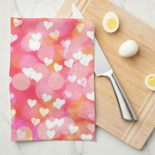 Linge De Cuisine Coeurs et Bokeh