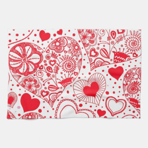 Linge De Cuisine Coeurs rouges pour la Saint-Valentin