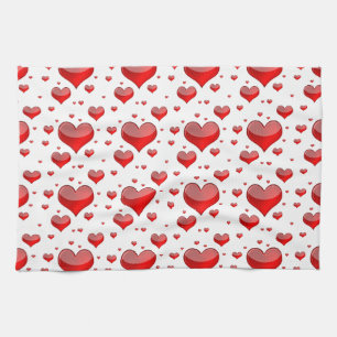 Linge De Cuisine Coeurs rouges tombants (Vous Choisissez Couleur Ar