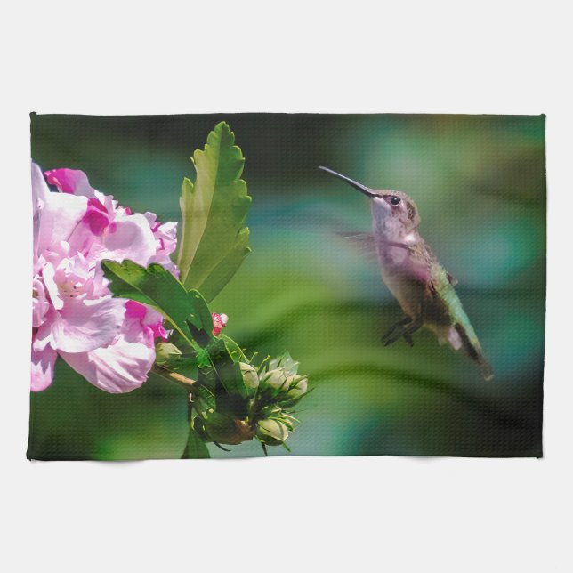 Linge De Cuisine Colibri à gorge rubis - Photo originale (Horizontal)