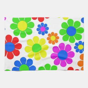 Linge De Cuisine Collage de fleur de hippie