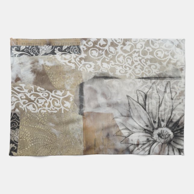Linge De Cuisine Collage Fleur II (Horizontal)