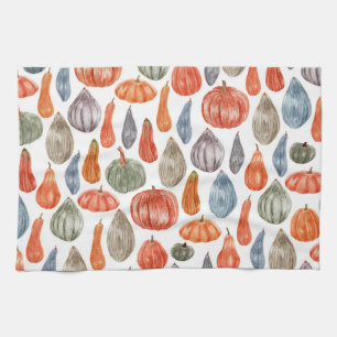 Linge De Cuisine Collection Citrouille couleur aquarelle  