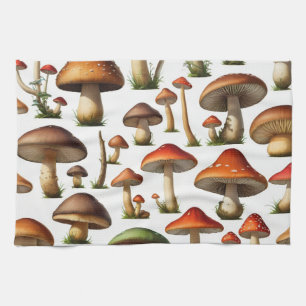 Linge De Cuisine Collection de champignons Design Motif