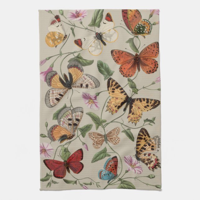 Linge De Cuisine Collection de la papillon Moth Nature Dessin (Vertical)