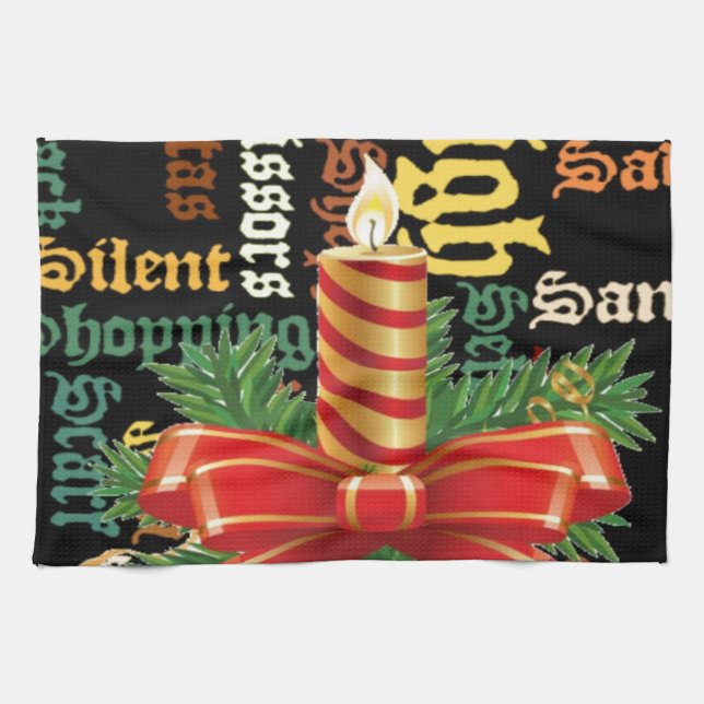 Linge De Cuisine Collection d'oeuvres d'art Word de bougie de Noël (Horizontal)