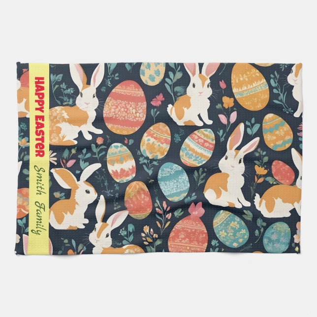 Linge De Cuisine Collection lapin de Pâques moderne (Horizontal)