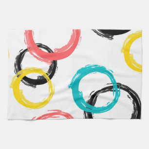 Linge De Cuisine Coloré, cool, moderne, tendance cercles de brosse
