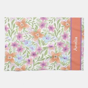 Linge De Cuisine Coloré et mignon Pastel Floral Nom