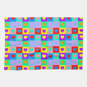 Linge De Cuisine Colorée Coeur Motif Pop Art