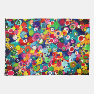 Linge De Cuisine Colorful Happy Little Circles Oeuvre originale