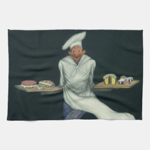 Linge De Cuisine Commerce alimentaire vintage, boulanger avec desse