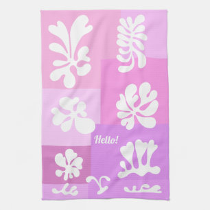 Linge De Cuisine Conception abstraite personnalisée en rose et viol