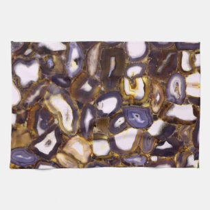 Linge De Cuisine Conception d'Agate blanc Brown violet