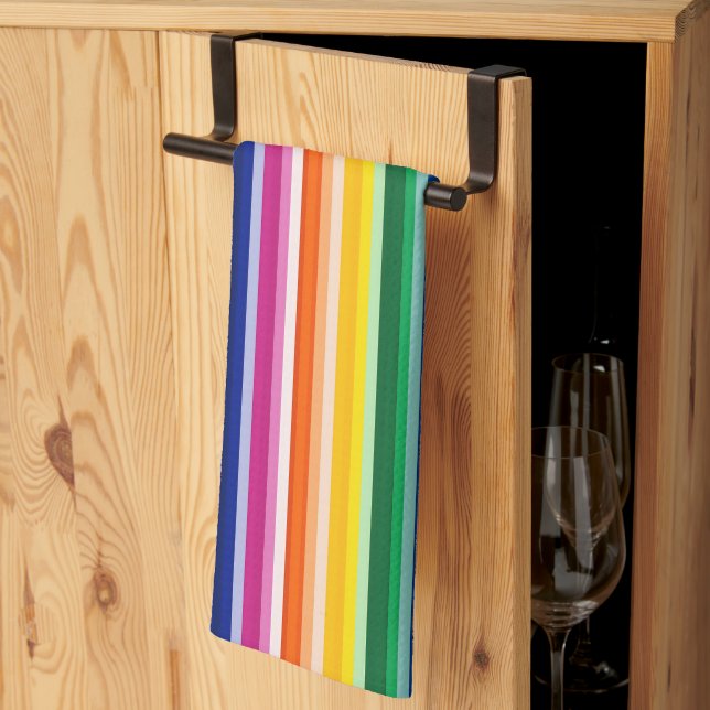 Linge De Cuisine Conception de bandes verticales colorées (Pliage en tiers)