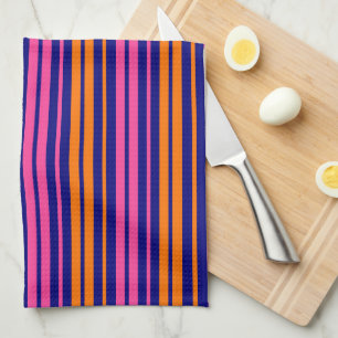 Linge De Cuisine Conception de bandes verticales orange bleu rose