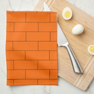 Linge De Cuisine Conception de brique orange
