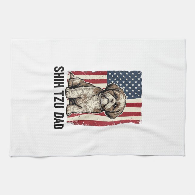 Linge De Cuisine Conception de chemise pour chien vintage patriotiq (Horizontal)