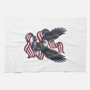 Linge De Cuisine Conception de chemise vectorielle aigle patriotiqu