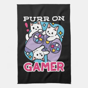 Linge De Cuisine Conception de gamer de chat - Purr sur Gamer Joyst
