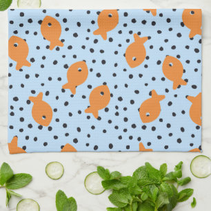Linge De Cuisine Conception de poisson rouge orange et bleu