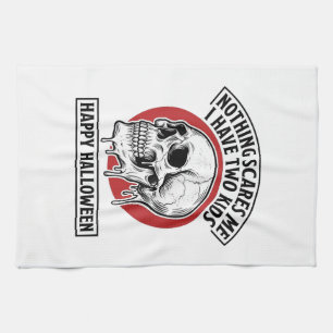 Linge De Cuisine Conception de t-shirt de crâne de deux enfants drô
